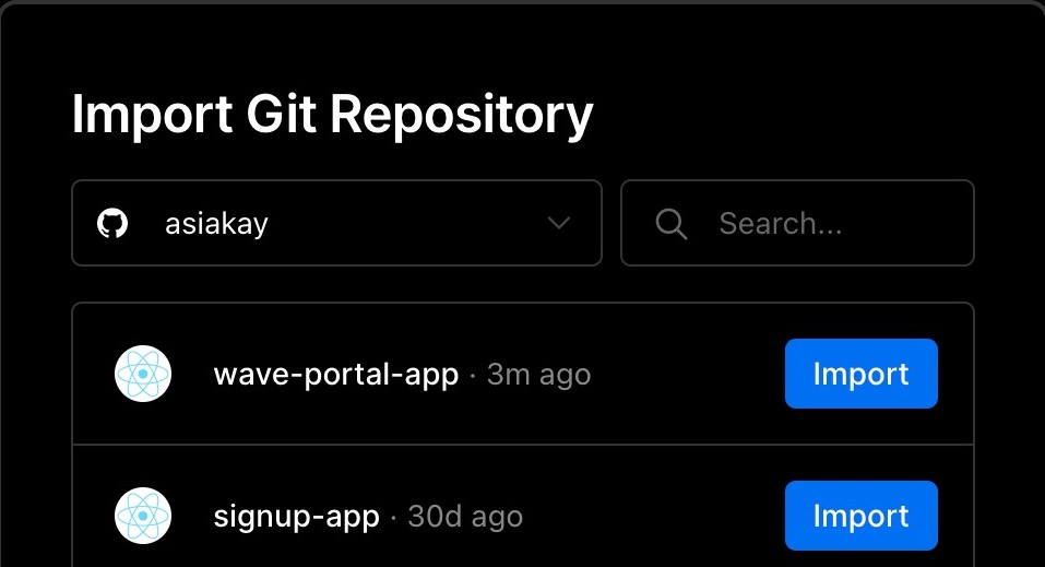 Import Git Project
